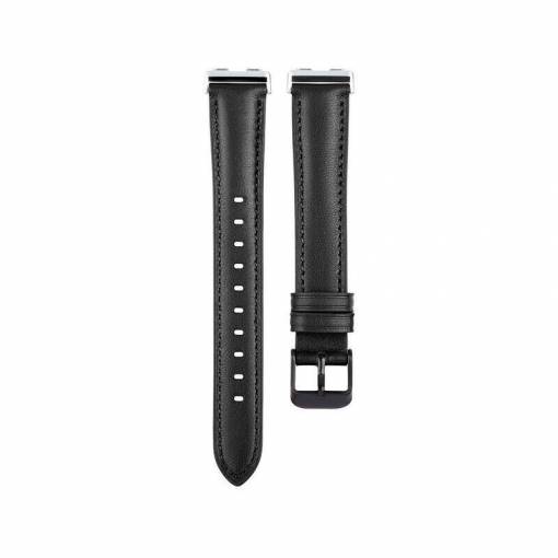 Foto - eses Brățară din piele pentru Huawei Band 8, 9 și 10 - Negru