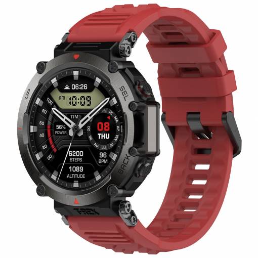 Foto - Curea din silicon eses pentru Xiaomi Amazfit T-Rex Ultra - Roșie