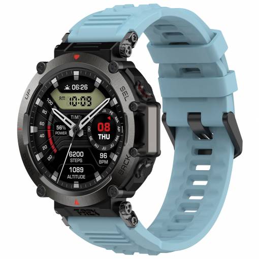 Foto - Curea din silicon pentru Xiaomi Amazfit T-Rex Ultra - Albastru deschis