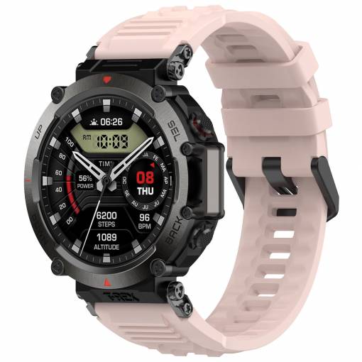 Foto - Curea din silicon eses pentru Xiaomi Amazfit T-Rex Ultra - Roz deschis