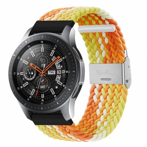 Foto - Brățară din nylon împletit cu cataramă de 22 mm - Modelat, Galben