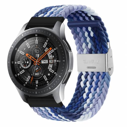 Foto - Brățară din nylon împletit cu cataramă de 20 mm - Modelat, Albastru
