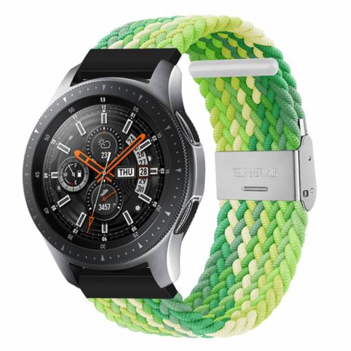 Foto - Brățară din nylon împletit cu cataramă de 20 mm - Modelat, Verde