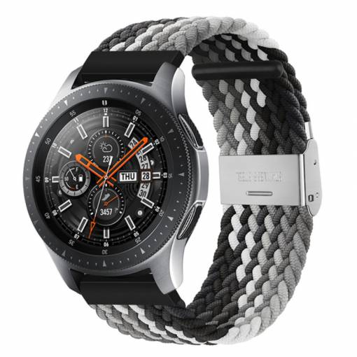 Foto - Brățară din nylon împletit cu cataramă de 20 mm - Modelat, Negru