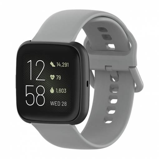 Foto - Brățară din silicon pentru Fitbit Versa - Mărimea L, Gri
