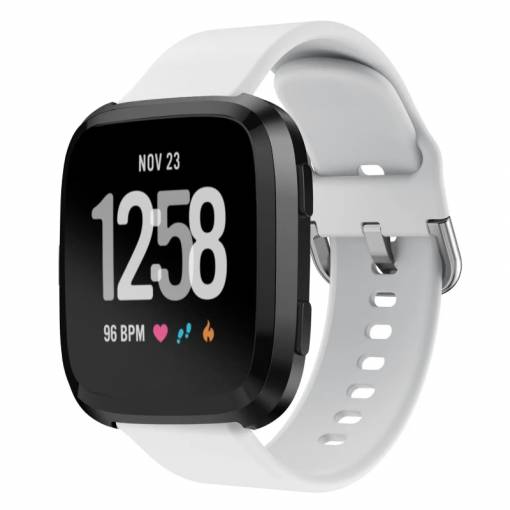 Foto - Brățară din silicon pentru Fitbit Versa - Mărimea L, Alb