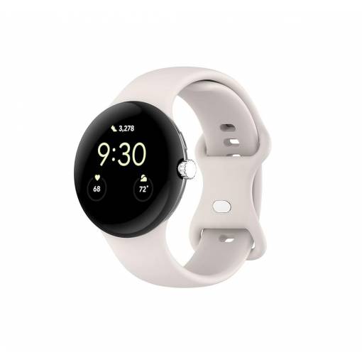 Foto - Brățară din silicon pentru Google Pixel Watch 1, 2 - Bej, mărimea S