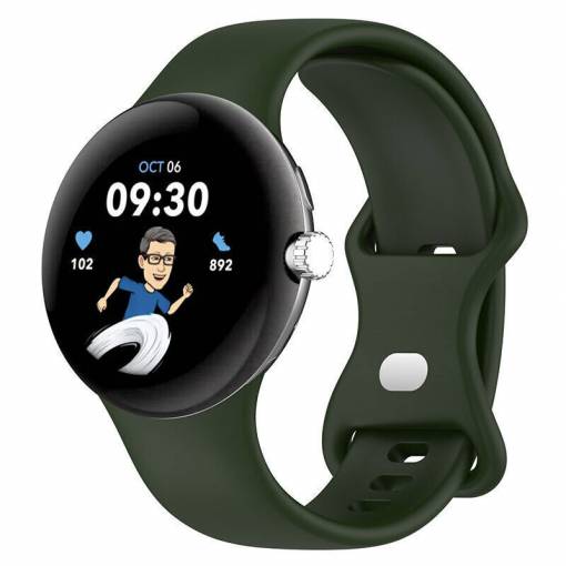 Foto - Brățară din silicon pentru Google Pixel Watch 1, 2 - Verde închis, mărimea S