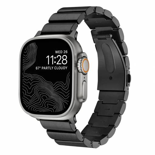 Foto - brățară din titan pentru Apple Watch - neagră 42mm, 44mm, 45mm, 49mm