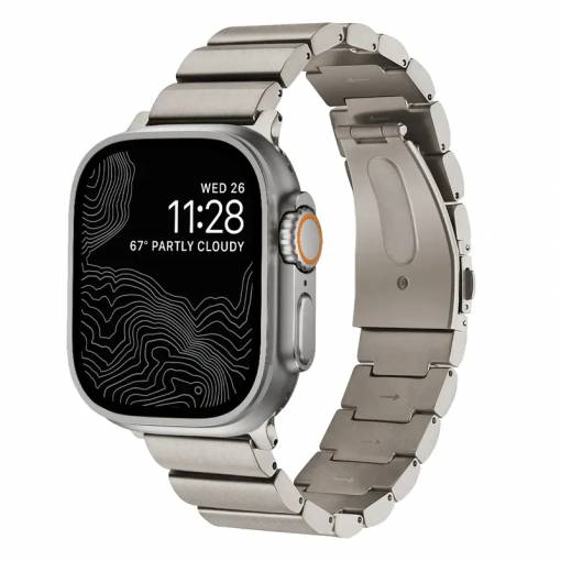 Foto - Brățară segmentată din titan eses pentru Apple Watch - Argintie mată 38mm, 40mm, 41mm