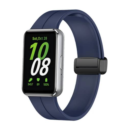 Foto - Brățara din silicon cu cataramă magnetică pentru Samsung Galaxy Fit 3 - Albastru