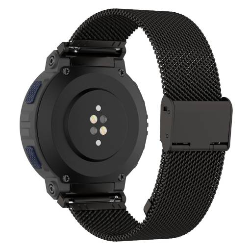 Foto - brățară din metal cu cataramă ajustabilă pentru Amazfit Active Edge - Negru