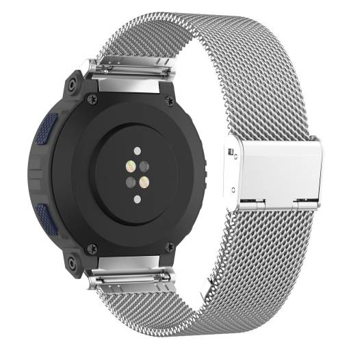 Foto - brățară din metal cu cataramă ajustabilă pentru Amazfit Active Edge - Argintie