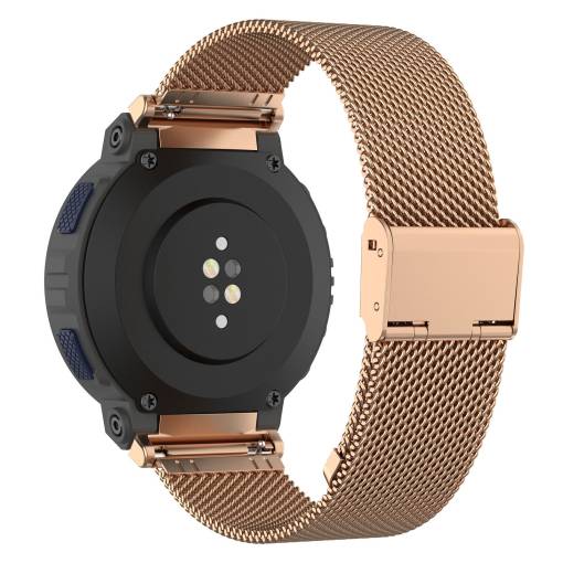 Foto - brățară din metal cu cataramă ajustabilă pentru Amazfit Active Edge - Roz auriu