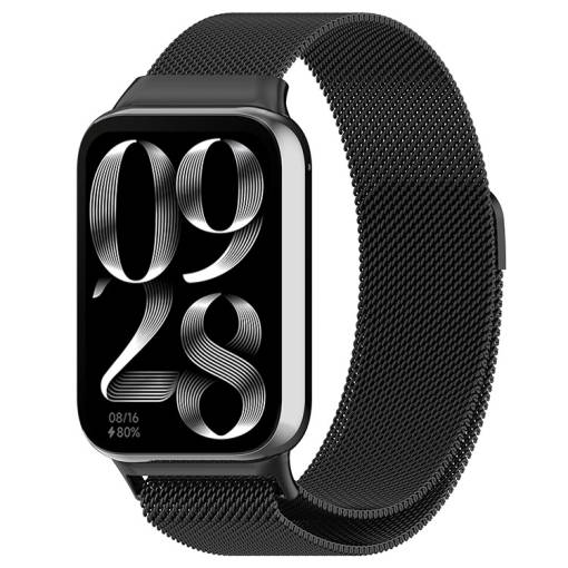 Foto - brățară milaneză pentru Xiaomi Redmi Watch 4, Smart Band 8 Pro și 9 Pro - neagră