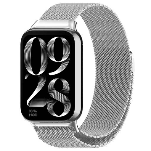 Foto - brățară milaneză pentru Xiaomi Redmi Watch 4, Smart Band 8 Pro și 9 Pro - argintie