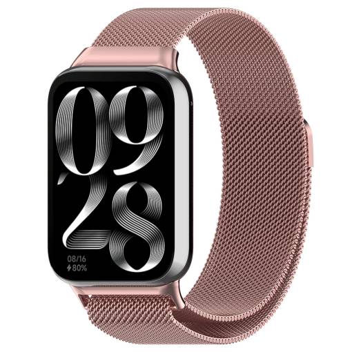 Foto - brățara milaneză pentru Xiaomi Redmi Watch 4, Smart Band 8 Pro și 9 Pro - roz