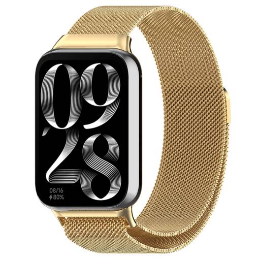 Foto - brățara milaneză pentru Xiaomi Redmi Watch 4, Smart Band 8 Pro și 9 Pro - aurie