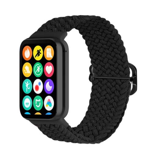 Foto - brățara din nailon țesută pentru Xiaomi Redmi Watch 4 și Xiaomi Smart Band 8 Pro - neagră