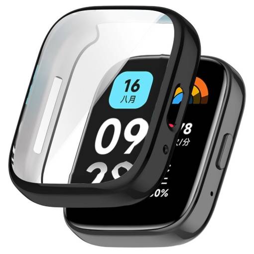 Foto - Husă din silicon pentru Xiaomi Redmi Watch 3 Active - neagră