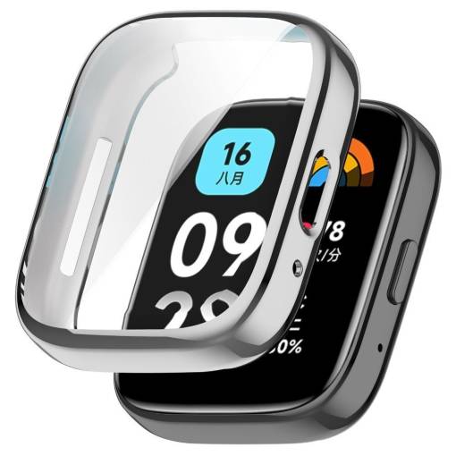 Foto - Husă din silicon pentru Xiaomi Redmi Watch 3 Active - argintie