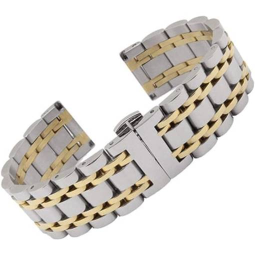 Foto - Brățară metalică rapidă pentru Garmin - Argintie aurie, 20 mm