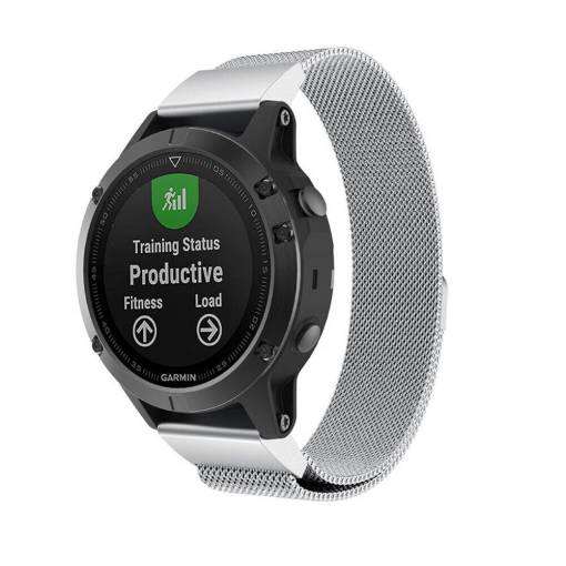 Foto - brățară Milano pentru Garmin - Argintie, QuickFit 26 mm