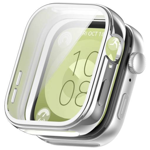 Foto - Husă din silicon pentru Huawei Watch Fit 3, 4 și 4 Pro - Argintie