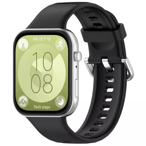 Foto - esem brățară din silicon pentru Huawei Watch Fit 3, 4 și 4 Pro - Neagră