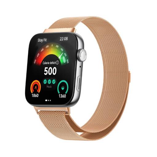 Foto - Curea Milanese pentru Huawei Watch Fit 3, 4 și 4 Pro - Roz auriu