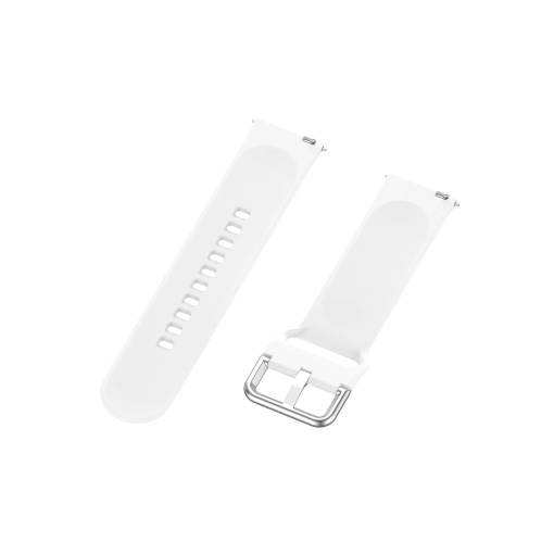Foto - eses Curea din silicon cu introducere - Alb, 22 mm