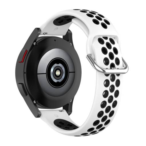 Foto - eses Curea sport din silicon cu introducere - Culoare alb-negru, 22 mm