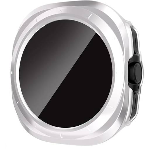 Foto - Husă de protecție cu sticlă fumurie pentru Samsung Galaxy Watch Ultra 47mm - Alb