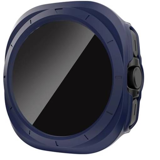 Foto - Husă de protecție cu sticlă fumurie pentru Samsung Galaxy Watch Ultra 47mm - Albastru închis