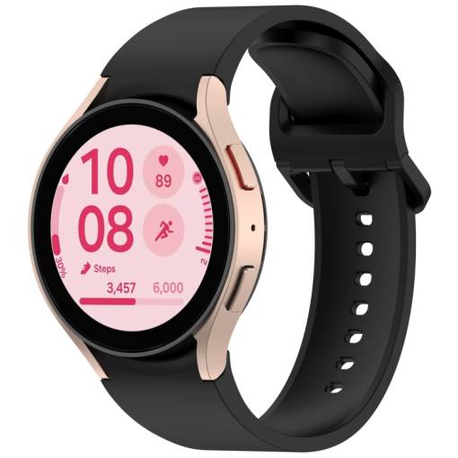 Foto - Brățară din silicon pentru Samsung Galaxy Watch 4, 5, 6, 7, FE - Negru, OneClick