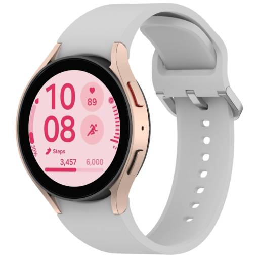 Foto - Brățară din silicon pentru Samsung Galaxy Watch 4, 5, 6, 7, FE - Gri deschis, OneClick