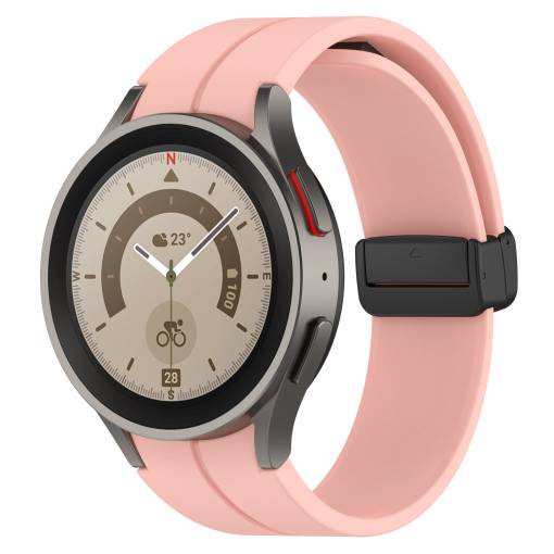 Foto - esec Brățară din silicon cu prindere magnetică pentru Samsung Galaxy Watch 4, 5, 6, 7 - Roz