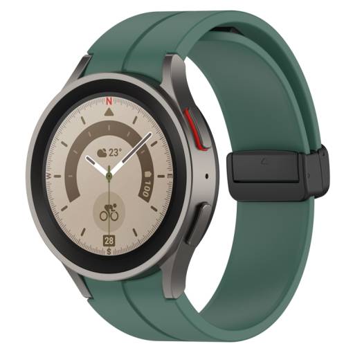 Foto - esec Brățară din silicon cu prindere magnetică pentru Samsung Galaxy Watch 4, 5, 6, 7 - Verde