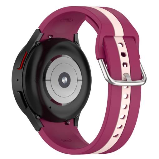 Foto - eses Curea din silicoan pentru Samsung Galaxy Watch 4 și 5 - Dungi roz