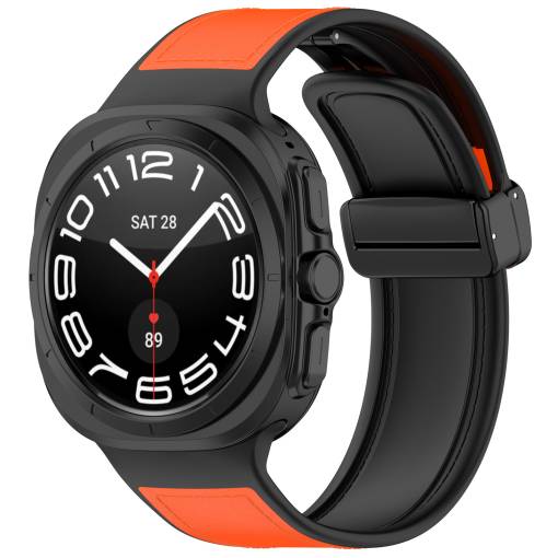 Foto - eses Curea combinată cu cataramă magnetică pentru Samsung Galaxy Watch Ultra 47mm - Portocalie