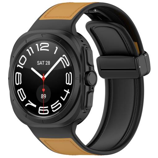 Foto - eses Curea combinată cu cataramă magnetică pentru Samsung Galaxy Watch Ultra 47mm - Galben maro