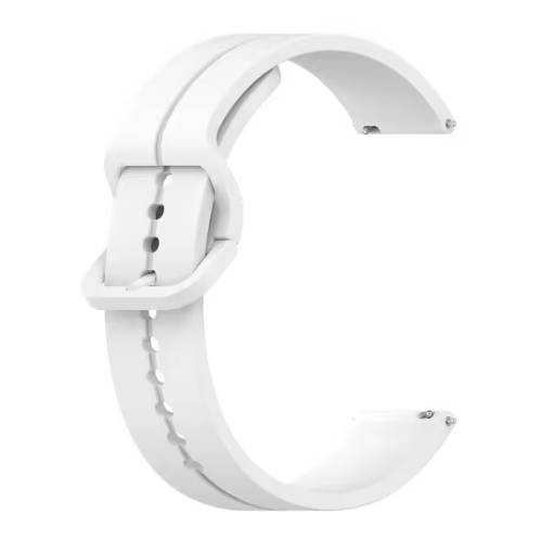 Foto - Brățară din silicon cu prindere de culoare - Alb, 22 mm