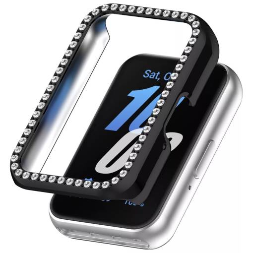 Foto - Cadru de protecție cu pietre pentru Samsung Galaxy Fit 3 - Negru