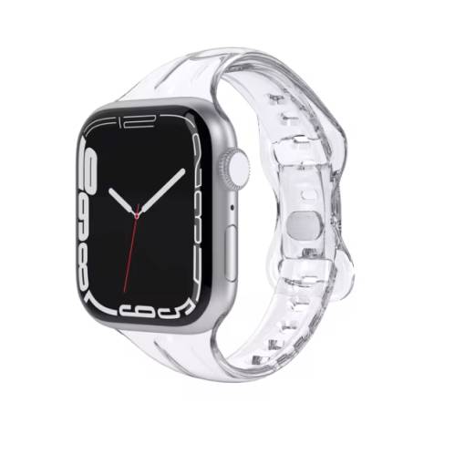 Foto - Brățară din silicon transparent pentru Apple Watch - Transparent, 38mm, 40mm, 41mm