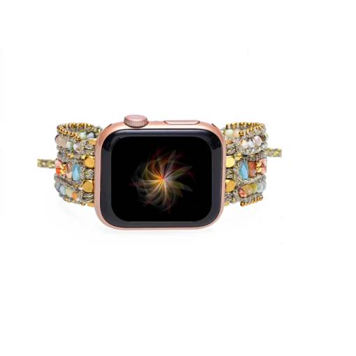 Foto - esem Șnur cu mărgele pentru Apple Watch - Albastru natural, 38mm, 40mm, 41mm