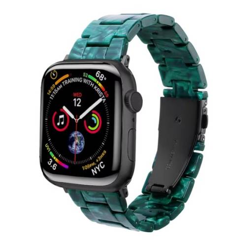 Foto - Cureaua din rășină epoxidică - Patterned Dark Green, 38mm, 40mm, 41mm