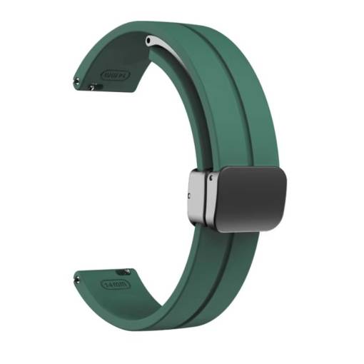 Foto - Brățară din silicon eses cu cataramă magnetică pentru Garmin Lily 2 și Garmin Lily 2 Active - Verde închis, 14 mm