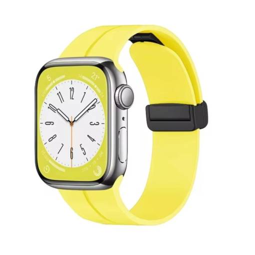 Foto - esem brățară din silicon pentru Apple Watch - Magnetice galbene L - 38mm, 40mm, 41mm