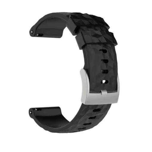 Foto - eses Brățară din silicon cu model 3D - Neagră, 24 mm