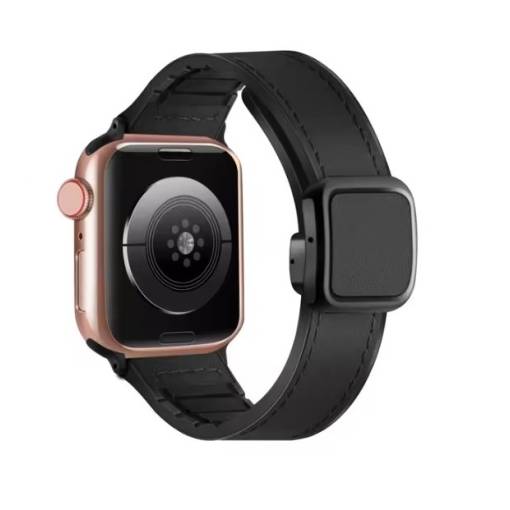 Foto - eses Cureaua sportivă din piele pentru Apple Watch - Neagră 38mm, 40mm, 41mm